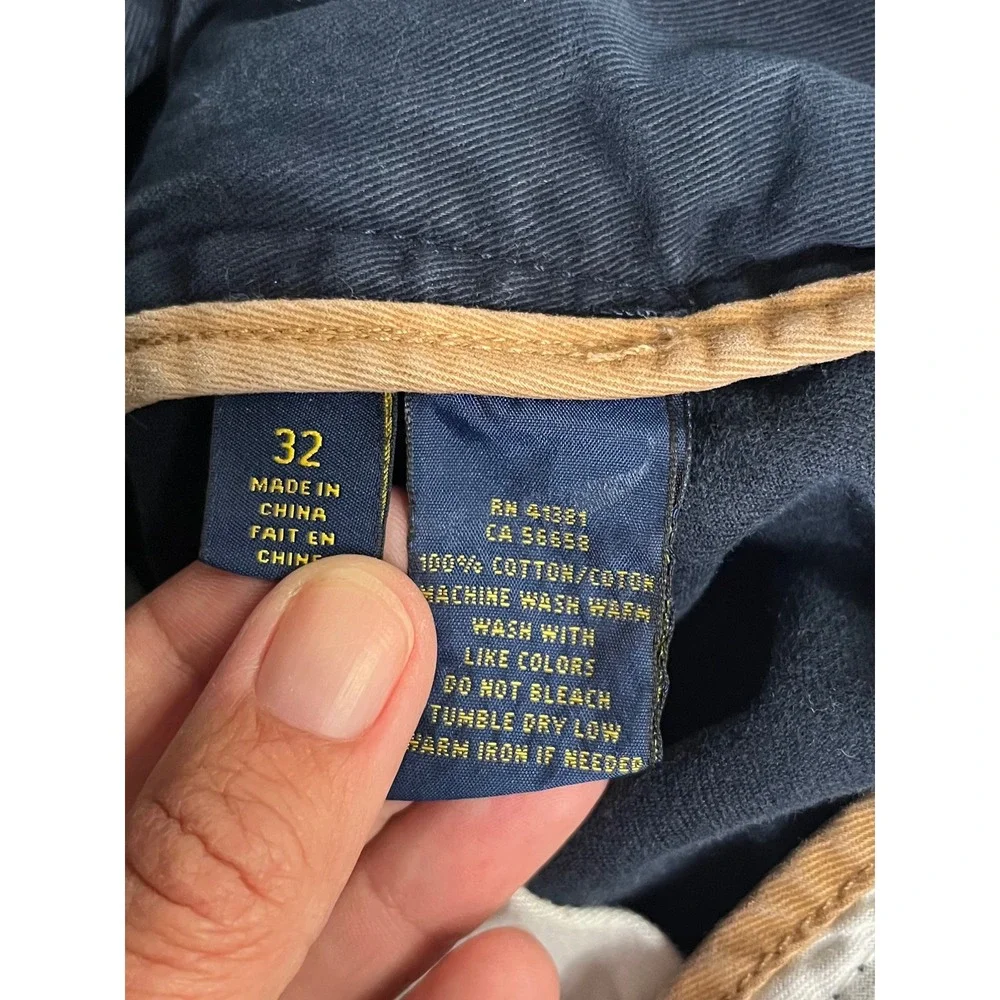 Polo Ralph Lauren Mens Navy Blue Cotton Cargo Shorts Size 32 Utility Casual